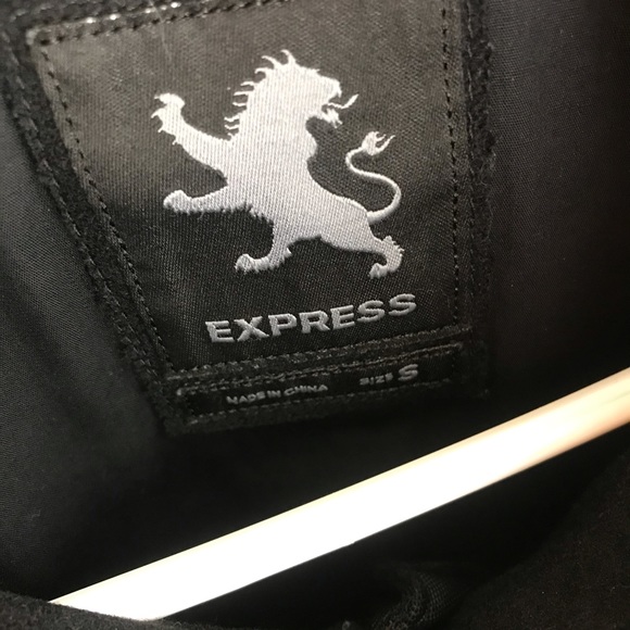 Express Full Zip Lined Wool Blend Moto or Collarless Bomber Jacket Coat - Picture 13 of 16